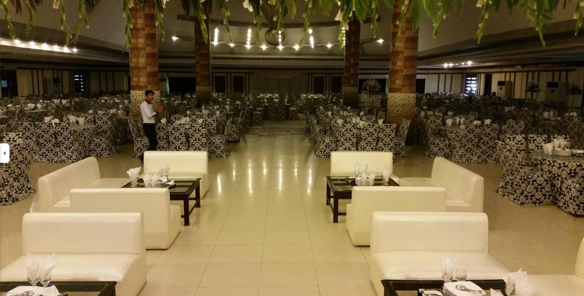 Crystal Marriage Hall interior with elegant seating arrangements